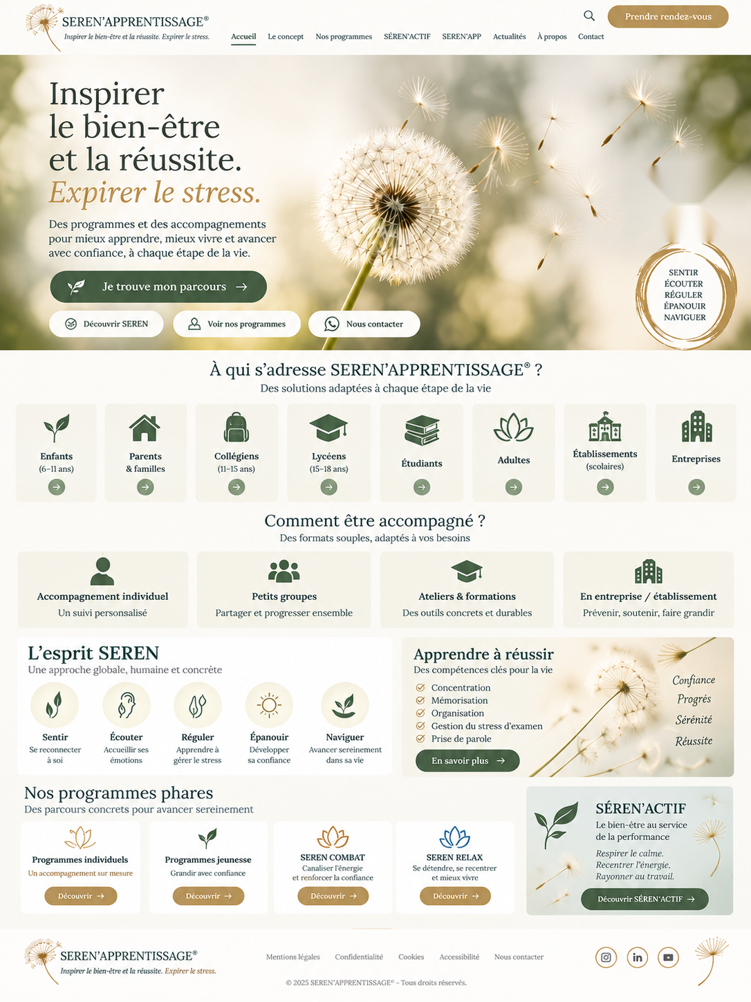 Interface visuelle définitive SEREN’APPRENTISSAGE®